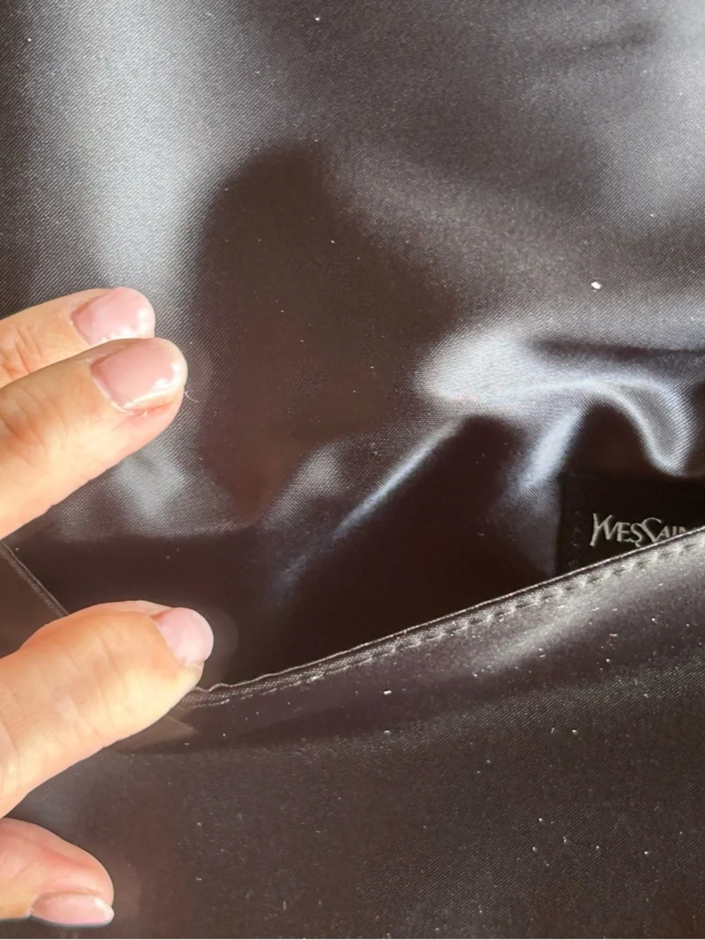YVES SAINT LAURENT Parfums Evening Clutch Velvet & Satin Magnetic Closure Pocket - Picture 4 of 5